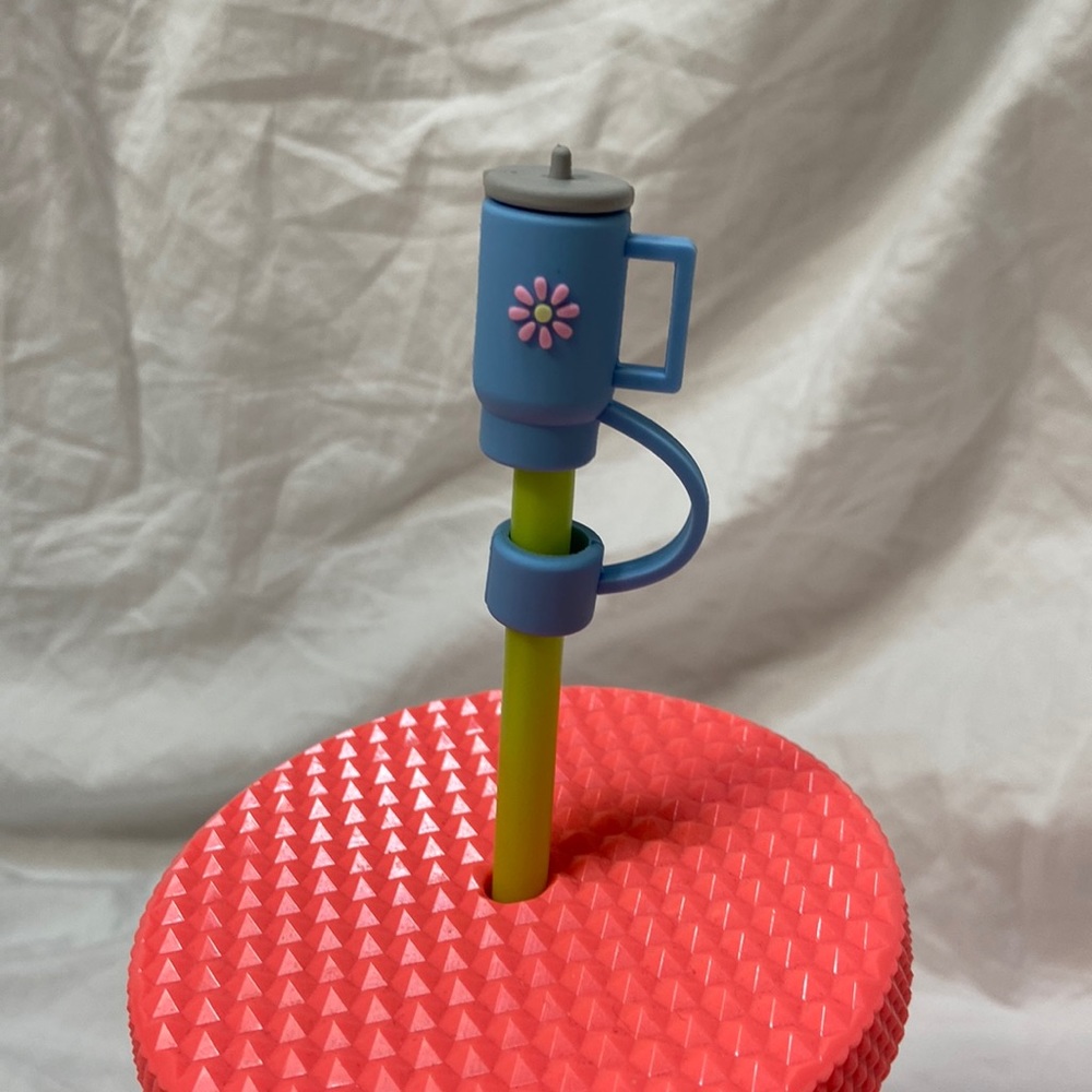 SHEIN blue silicone straw cover cap for Stanley Cup. One size. Straw topper.